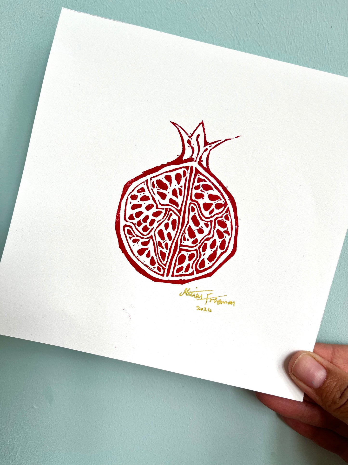 Persian Garden Square Lino Cut Prints