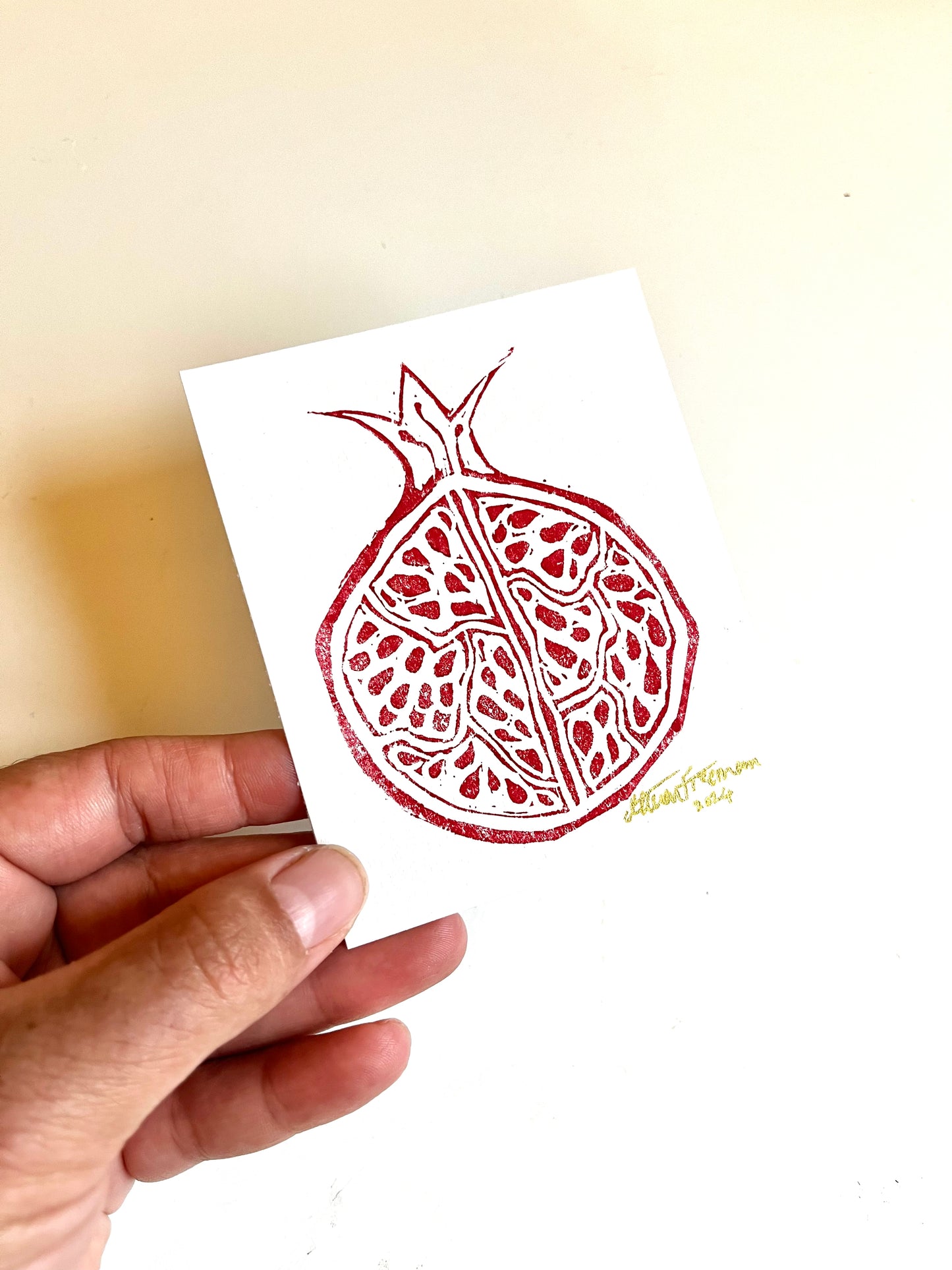 Mini Persian Garden Fruit Lino Prints (single,4 Pack or 5 pack Available)