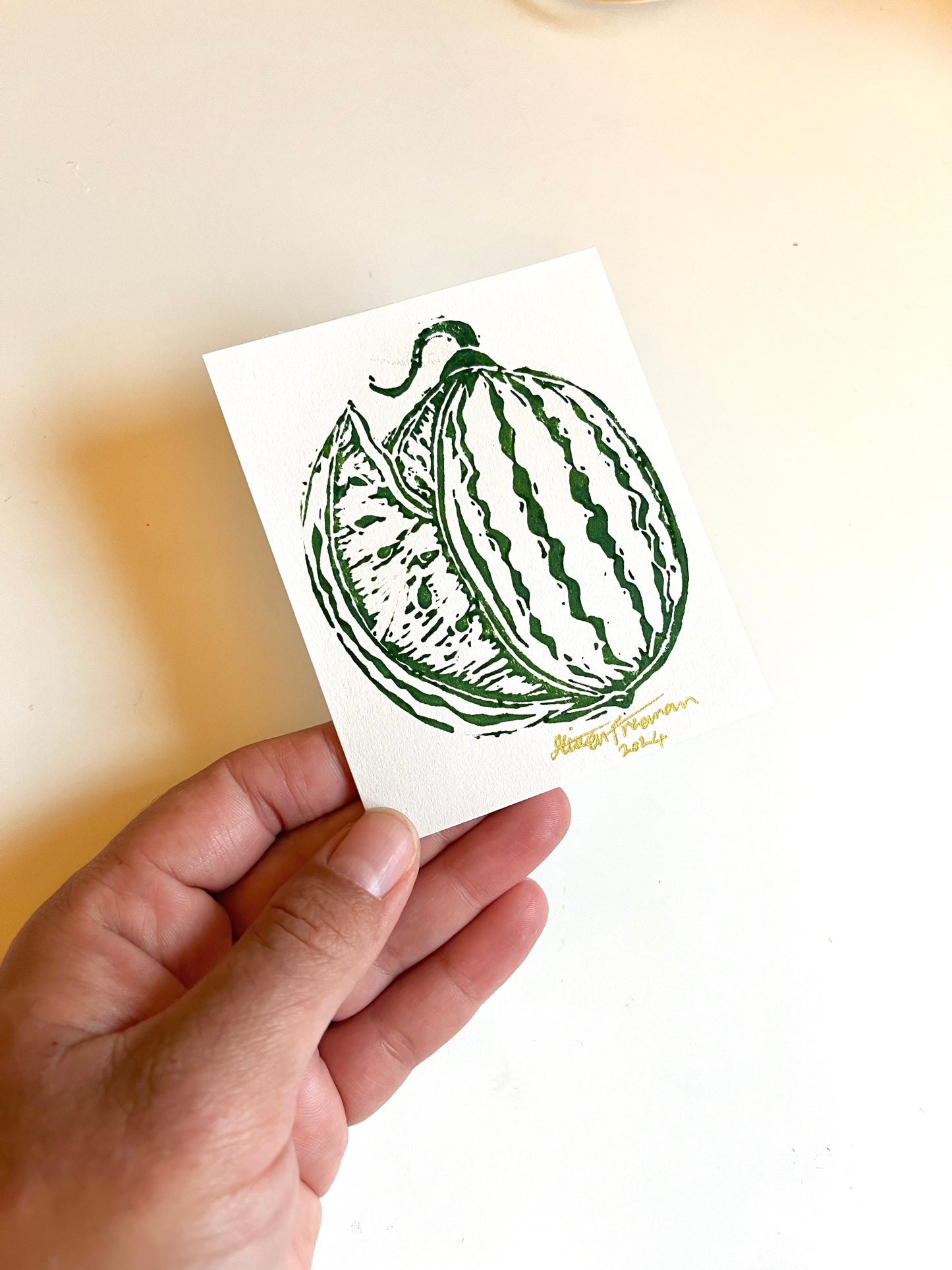 Mini Persian Garden Fruit Lino Prints (single,4 Pack or 5 pack Available)